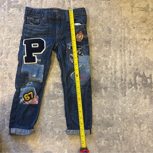 Polo Ralph Lauren Astor Slim Boyfriend 4T Girls Toddler Jeans With Patches - Picture 14 of 15
